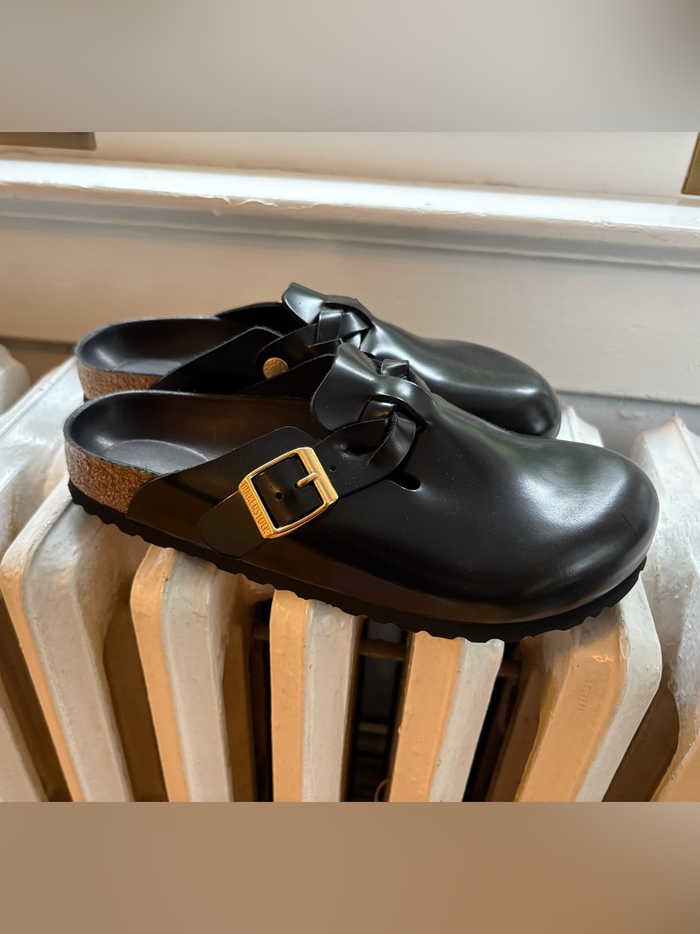 Birkenstock Boston in Black Dressy Leather.